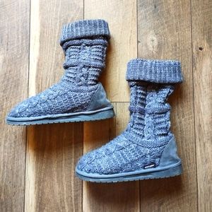 Muk Luk grey sweater boots